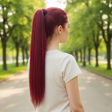 Bağlamalı Düz At Kuyruğu - Kızıl