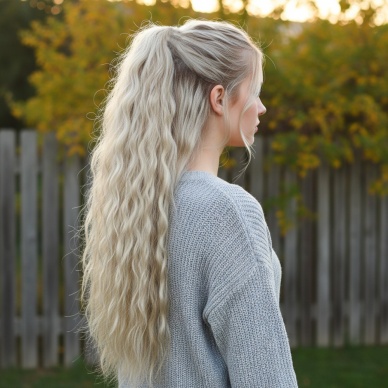 Tokalı Kabarık Dalgalı At Kuyruğu - Balköpüğü Platin Röfleli