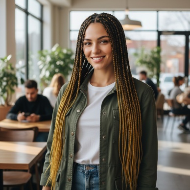 Afrika Örgüsü Ve Rasta İçin Sentetik Ombreli Saç - Siyah / Koyu Karamel