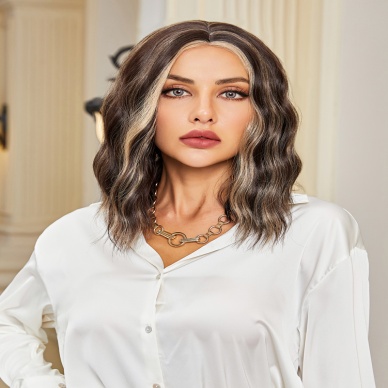 Kahverengi / Balköpüğü Röfleli Küt Tül Peruk