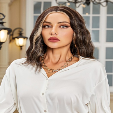 Kahverengi / Balköpüğü Röfleli Küt Tül Peruk