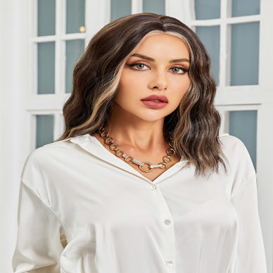 Kahverengi / Balköpüğü Röfleli Küt Tül Peruk