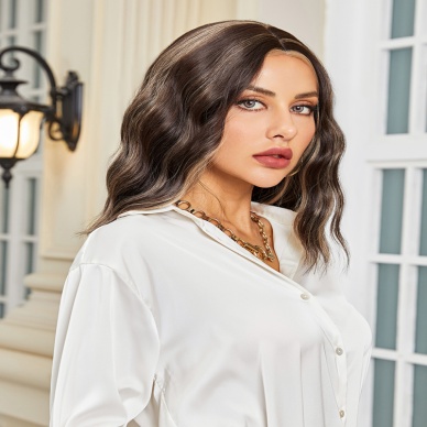 Kahverengi / Balköpüğü Röfleli Küt Tül Peruk