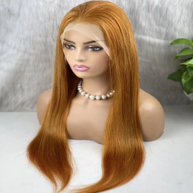 Gerçek Front Lace Tül Peruk - Düz - Bakır 70-75cm