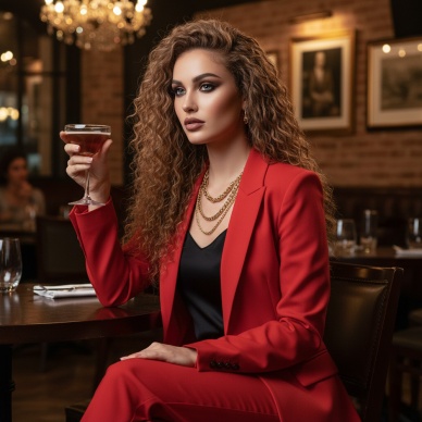 Afro Dalga Front Lace Gerçek Tül Peruk - Kumral - 60-65cm