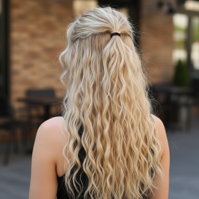 Fiber Sentetik Kabarık Dalgalı Yarım Ay + 2 Yan Çıt Çıt - Balköpüğü Beyaz Platin Röfleli