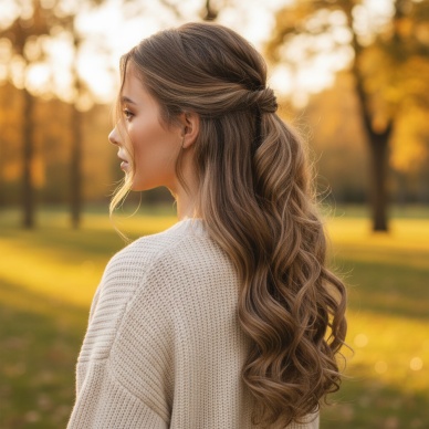 Fiber Sentetik Dalgalı 8 Parça Çıt Çıt - Karamel Platin Röfleli