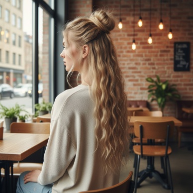 Fiber Sentetik Kabarık Dalgalı 8 Parça Çıt Çıt - Karamel Platin Röfleli