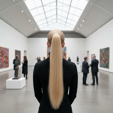 Tokalı Düz At Kuyruğu - Balköpüğü Beyaz Platin Röfleli