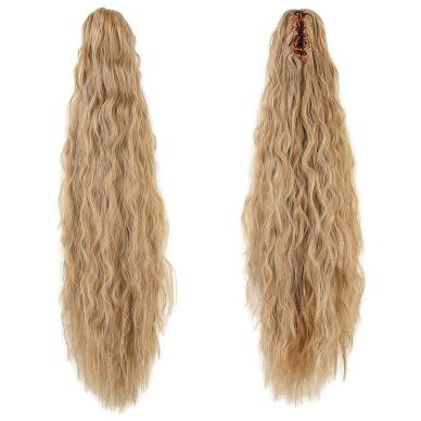 Tokalı Kabarık Dalgalı At Kuyruğu - Karamel Platin Röfleli