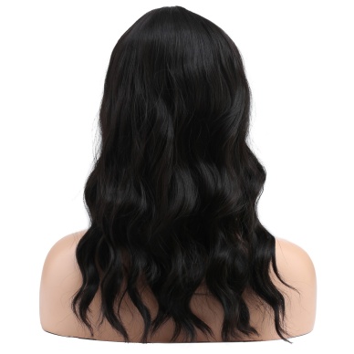 Dalgalı Kısa Perçemli Fiber Sentetik Peruk - Koyu Kestane