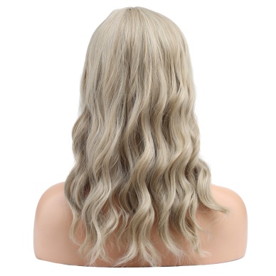 Dalgalı Kısa Perçemli Fiber Sentetik Peruk - Balköpüğü / Platin Röfleli