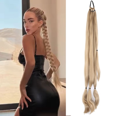 Üçlü Örgü Tokalı At Kuyruğu - Balköpüğü