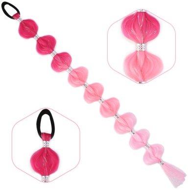 Örgülü Simli Aksesuarlı Lastikli At Kuyruğu - ACM10