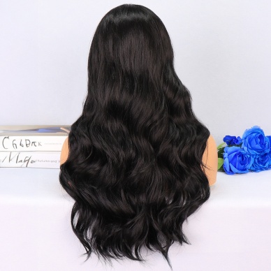 Siyah Su Dalgalı Tül Peruk