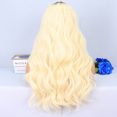 Kumral / Platin Ombreli Su Dalgalı Tül Peruk