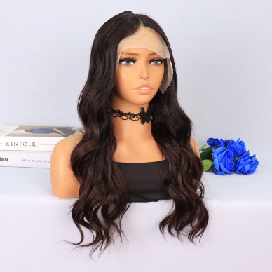 Kahverengi / Kızıl Kahve Ombreli Su Dalgalı Tül Peruk