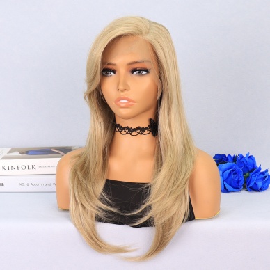 Katlı Kesim Balköpüğü Platin Röfleli Yan Tül Peruk