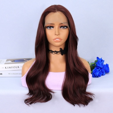 Kızıl Kahve Hafif Dalgalı Tül Peruk