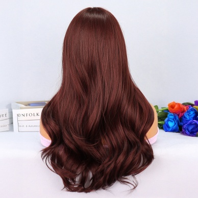 Kızıl Kahve Hafif Dalgalı Tül Peruk