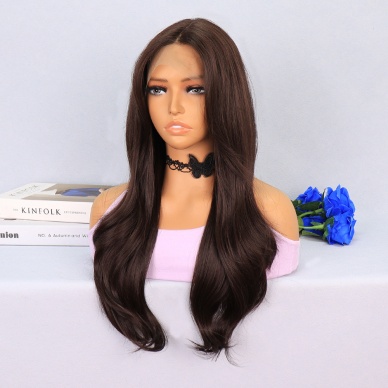 Çikolata Kahve Uçlar Hafif Dalgalı Tül Peruk