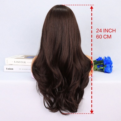 Çikolata Kahve Uçlar Hafif Dalgalı Tül Peruk