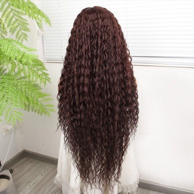 Afro Dalga Çikolata Kahve Fiber Sentetik Tül Peruk