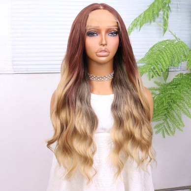 Bakır Kumral Balköpüğü Ombreli Fiber Sentetik Tül Peruk