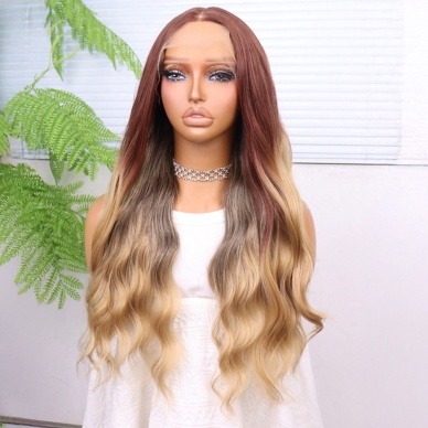 Bakır Kumral Balköpüğü Ombreli Fiber Sentetik Tül Peruk