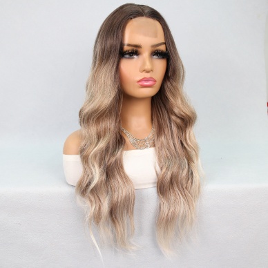 Kumral Platin Ombre Balköpüğü Röfleli Tül Peruk