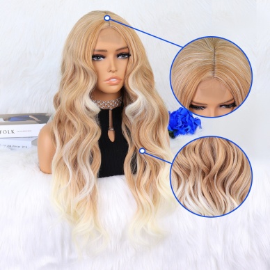 Balköpüğü Platin Röfleli Dalgalı Tül Peruk