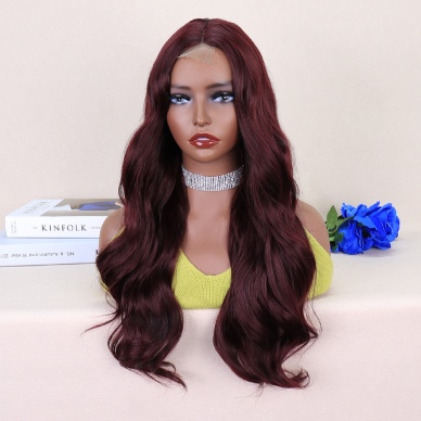 Koyu Kızıl Kahve Tül Peruk