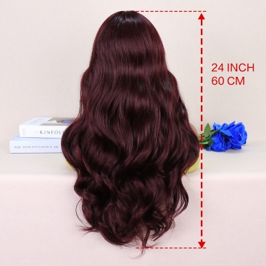 Koyu Kızıl Kahve Tül Peruk