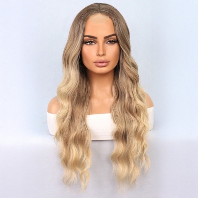 Rus Kumralı Dore Sarı Ombreli Tül Peruk