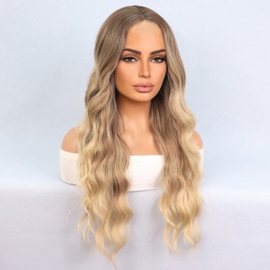 Rus Kumralı Dore Sarı Ombreli Tül Peruk