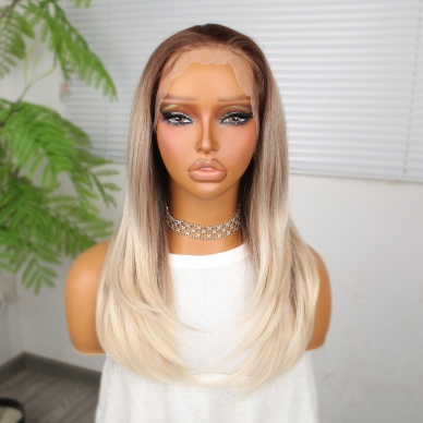 Kumral Beyaz Platin Ombreli Tül Peruk