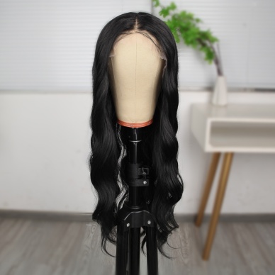 Siyah Dalgalı Fiber Sentetik Tül Peruk