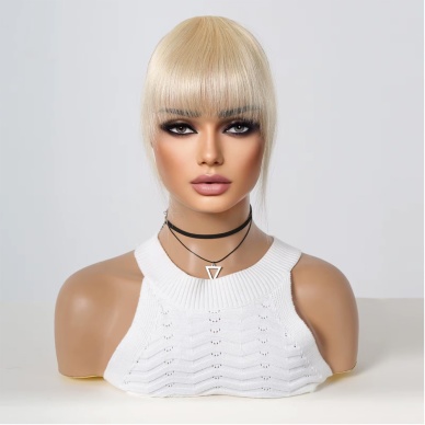 Yoğun Gerçek Saç Perçem - Beyaz Platin