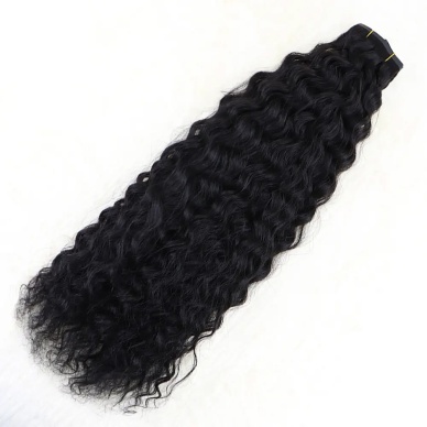Yoğun Dalgalı 7 Parça Görünmez Yarım Ay Set %100 Gerçek Saç - 55cm
