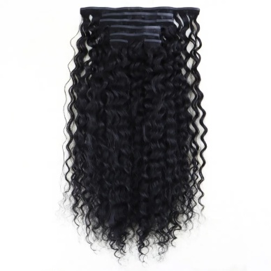 Yoğun Dalgalı 7 Parça Görünmez Yarım Ay Set %100 Gerçek Saç - 55cm