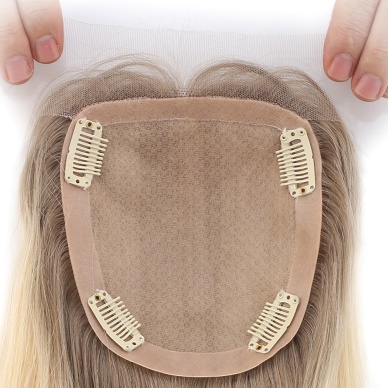 Ön Kısmı Ekstra Tül Rus Kumralı / Platin Ombreli Baby Taban Tepelik - 13x14cm