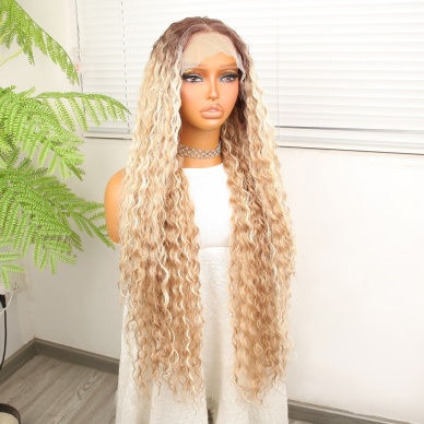 Afro Dalga Rus Kumralı Balköpüğü Ombreli Platin Işıltılı Fiber Sentetik Tül Peruk