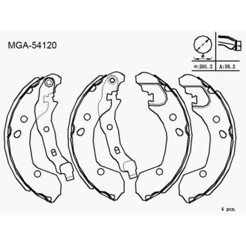 Clio III 1.4 16V Arka Fren Balatası (Kampana İçin) Mga MGA-54120