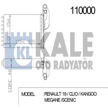Kalorifer Radyatörü Scenic  1.6 8v Kale Marka Orijinal Üretici KAL-0583862AL