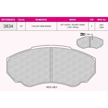 Ducato II 2.3JTD 15 Ön Fren Balata Takımı Beşer BES-3834