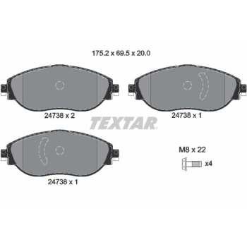 Volkswagen Arteon 2017-2021 Arası 2.0 TDI 4motion, 2.0 TDI, 2.0 TSI, 2.0 TSI 4motion Textar Marka Ön Balata