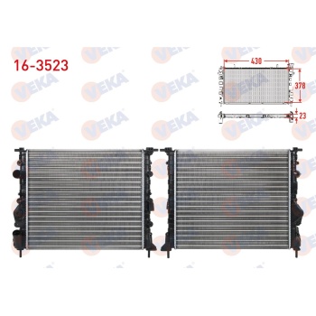 Su Radyatörü Scenic 1.6 16v Veka Marka 16-3523