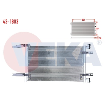 Doblo 1.9D Klima Radyatörü Veka 43-1803