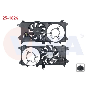 Doblo 1.9 JTD Fan Motoru (Klimalı Araçlar İçin) Veka 25-1824