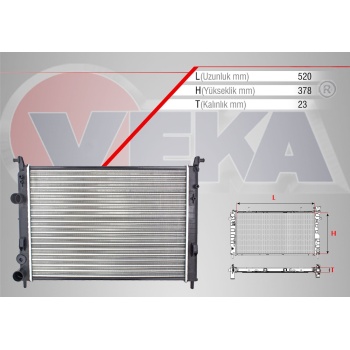 Palio 1.2 8V Su Radyatörü Veka 16-1802